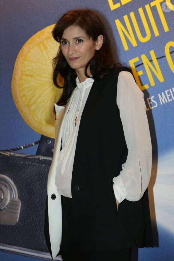 Rachida Brakni affiche ses premières rondeurs de femme enceinte, lors du dîner de gala "Les Nuits en Or 2013 - Le Panorama" à l' UNESCO à Paris, le 17 juin 2013.