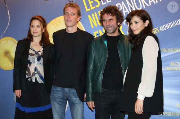 Suzanne Clément, Nicolas Guiot, Eric Lartigau et Rachida Brakni, enceinte, lors du dîner de gala "Les Nuits en Or 2013 - Le Panorama" à l'UNESCO à Paris, le 17 juin 2013.