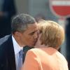 Barack Obama et Angela Merkel devant la Porte de Brandenbourg à Berlin, le 19 juin 2013.