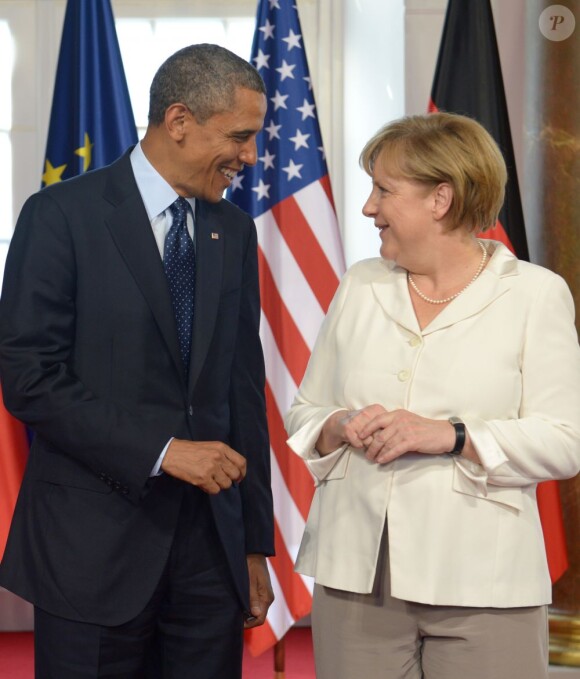 Barack Obama et Angela Merkel se retrouvent pour un dîner officiel au palace Charlottenburg à Berlin,  le 19 juin 2013.