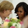 Michelle Obama et Angela Merkel - Dîner officiel organisé au palace Charlottenburg à Berlin, le 19 juin 2013. Les deux femmes étaient très complices.