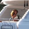 Beyoncé, alors enceinte de Blue Ivy, sur un yacht en Croatie, le 5 septembre 2011.