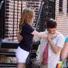 Anna Kendrick et Jeremy Jordan pendant le tournage de la comédie musicale The Last Five Years à New York le 20 juin 2013.