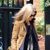 Exclusif - Kate Moss, stylée dans sa petite veste à franges Saint Laurent, sort de son domicile a Londres. Le 26 juin 2013.