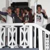 Harry Styles, Liam Payne, Niall Horan, Zayn Malik et Louis Tomlinson  quittent un studio après une journée d'enregistrement à Miami, le 12 juin 2013.