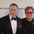 Elton John et David Furnish à la soirée "Elton John AIDS Foundation Academy Awards Viewing Party" à Los Angeles, le 24 février 2013.