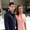 Jérémie Laheurte et Adèle Exarchopoulos au défilé Dior Homme Printemps-Eté 2014 à Paris, le 29 juin 2013.
