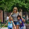 Heidi Klum, son petit ami Martin Kirsten et ses enfants Leni, Henry, Johan et Lou se promènent à New York, le 30 juin 2013.