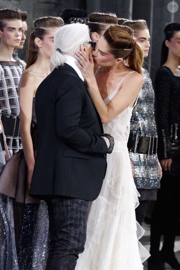 Karl Lagerfeld - Défilé de mode Haute Couture automne-hiver 2013-2014 de "Chanel" au Grand Palais à Paris. Le 2 juillet 2013.