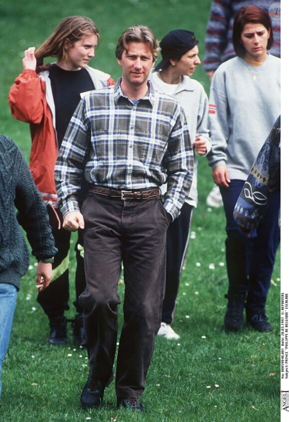 Le prince Philippe de Belgique dans les Ardennes, en 1997.