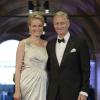 Le prince Philippe de Belgique et la princesse Mathilde au dîner de gala pour l'intronisation du roi Willem-Alexander des Pays-Bas à Amsterdam, le 29 avril 2013.