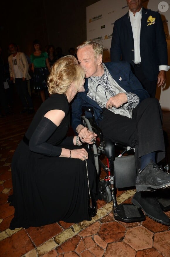 Fanny Ardant et Franco Zeffirelli lors de la soirée de remise des prix "Globi d'Oro" à Rome le 3 juillet 2013