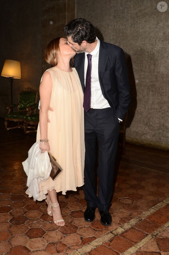 Sabrina Knaflitz et Alessandro Gasmann lors de la soirée de remise des prix "Globi d'Oro" à Rome le 3 juillet 2013