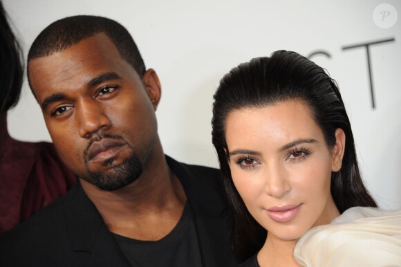 Kim Kardashian et Kanye West le 3 juillet 2012 à Paris.