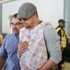 Channing Tatum, sa femme Jenna Dewan, leur fille Everly et leur chien arrivent à Vancouver, le 7 juillet 2013.