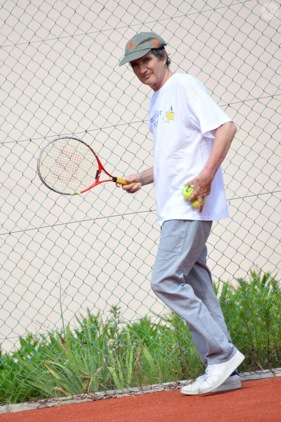 Hervé Cristiani au tournoi de tennis de l'association Enfant star et match à Juan les Pins, le 9 juillet 2013.