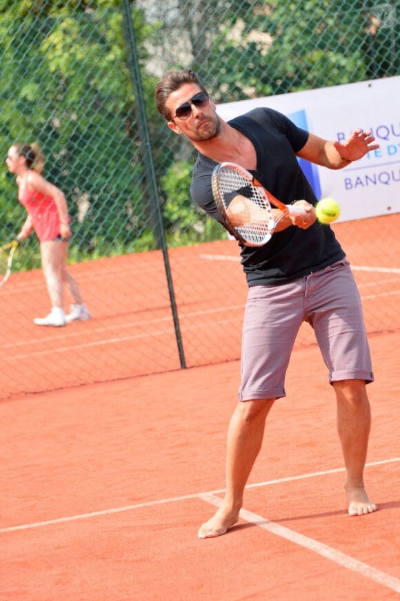 Gilles Luka (Ocean Drive) au tournoi de tennis de l'association Enfant star et match à Juan les Pins, le 9 juillet 2013.