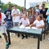 Les stars au tournoi de tennis de l'association Enfant star et match à Juan les Pins, le 9 juillet 2013.