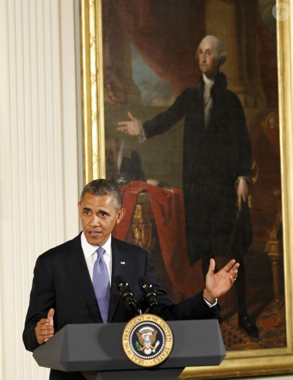 Barack Obama lors de la remise des médailles nationales des arts à Washington le 10 juillet 2013