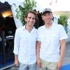 Alexandre Bompard et Stéphane Courbit à Saint-Tropez le 12 juillet 2013 lors du 3e Classic Tennis Tour.