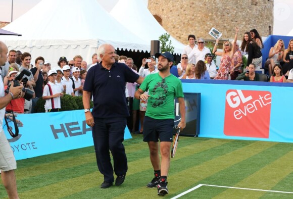 Christian Bîmes et Cyril Hanouna à Saint-Tropez le 12 juillet 2013 lors du 3e Classic Tennis Tour.
