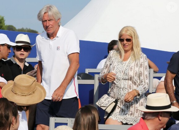 Björn Borg et sa femme Patricia à Saint-Tropez le 12 juillet 2013 lors du 3e Classic Tennis Tour.