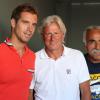 Richard Gasquet, Björn Borg et Mansour Bahrami à Saint-Tropez le 12 juillet 2013 lors du 3e Classic Tennis Tour.