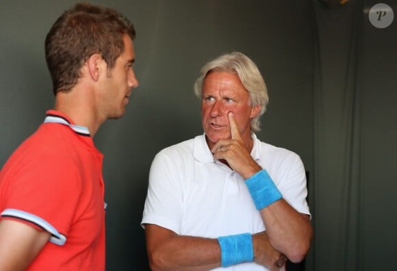 Richard Gasquet, Björn Borg à Saint-Tropez le 12 juillet 2013 lors du 3e Classic Tennis Tour.