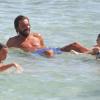 Andrea Pirlo lors de ses vacances à Ibiza avec sa femme Deborah Roversi et leurs enfants Niccolo et Angela le 15 juillet 2013