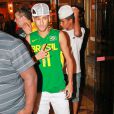 Neymar, la star brésilienne lors d'un dîner au restaurant Porcao de Rio de Janeiro le 18 juillet 2013 avec ses proches et sa famille