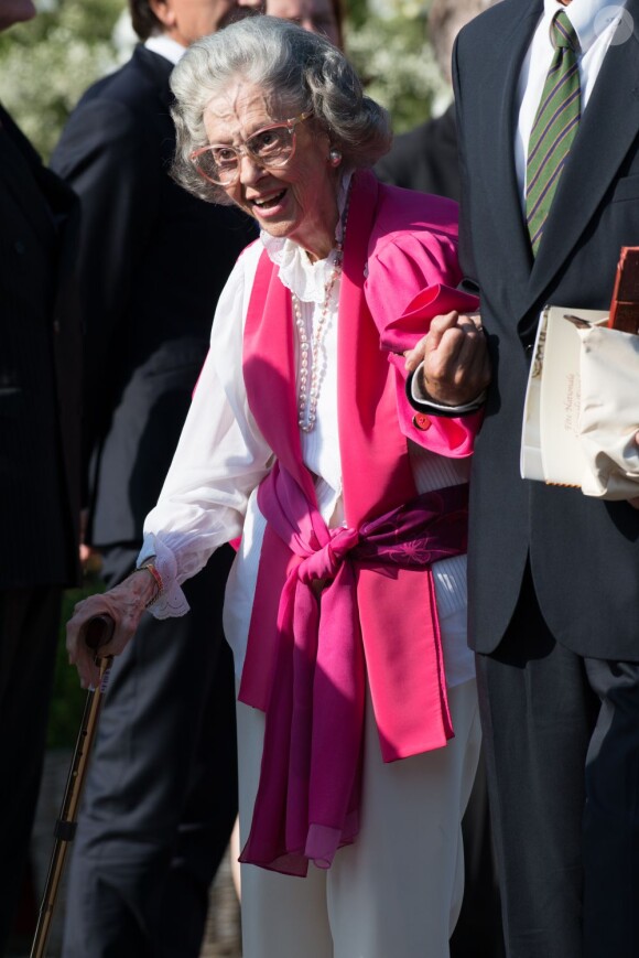 La reine Fabiola - la famille royale de Belgique assite à la parade militaire à Bruxelles, le 21 juillet 2013.