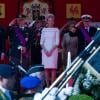 Le roi Philippe, la reine Mathilde, le roi Albert II et la reine Paola de belgique - la famille royale de Belgique assite à la parade militaire à Bruxelles, le 21 juillet 2013.