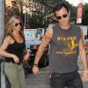 Jennifer Aniston et Justin Theroux à Chelsea, New York, le 20 juillet 2013.