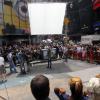 Megan Fox sur le tournage de Teenage Mutant Ninja Turtle à Times Square, New York, le 22 juillet 2013.