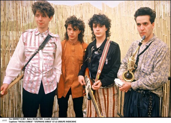 Nicola et Stéphane Sirkis avec leur groupe Indochine, le 16 juin 1985.