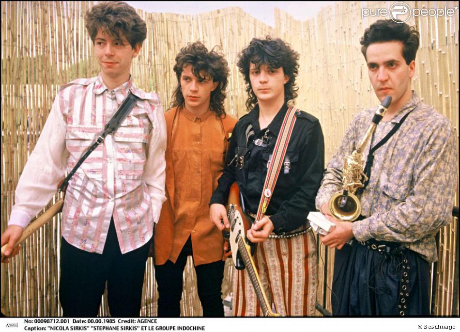  Nicola et Stéphane Sirkis avec leur groupe Indochine, le 16 juin 1985. 
  