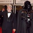 Le réalisateur George Lucas lors du Festival de Cannes 2005 et la présentation du film Star Wars : épisode III, la revanche des Siths