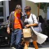 Exclusif - Halle Berry enceinte et son mari Olivier Martinez complices en sortant du restaurant Sweet Butter Kitchen à Sherman Oaks, Los Angeles, le 25 juillet 2013.