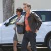 Exclusif - Halle Berry enceinte et son mari Olivier Martinez vont déjeuner à Sherman Oaks, Los Angeles, le 25 juillet 2013.