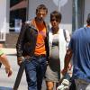 Exclusif - Halle Berry enceinte et son mari Olivier Martinez à Sherman Oaks, Los Angeles, le 25 juillet 2013.