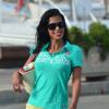 La belle Ayem Nour dans les rues de Saint-Tropez, le 28 juillet 2013
