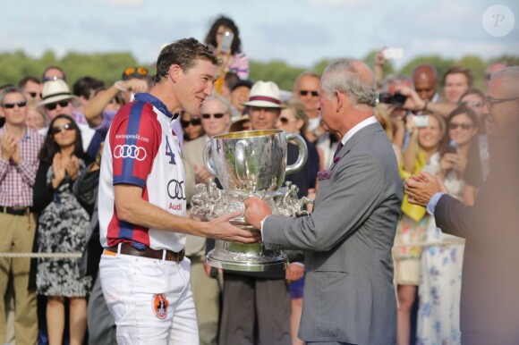 Le prince Charles à la Westchester Cup de polo, duel anglo-américain remporté par les Anglais, le 28 juillet 2013 au Great Park de Windsor.