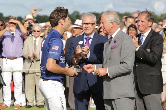 Le prince Charles à la Westchester Cup de polo, duel anglo-américain remporté par les Anglais, le 28 juillet 2013 au Great Park de Windsor.