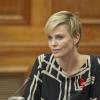 Charlize Theron, superbe et engagée pour rencontrer le président Jacob Zuma à Pretoria, Afrique du Sud, le 29 juillet 2013.