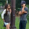 Taylor Lautner et sa nouvelle girlfriend Marie Avgeropoulos à SoHo, New York, le 29 juillet 2013.