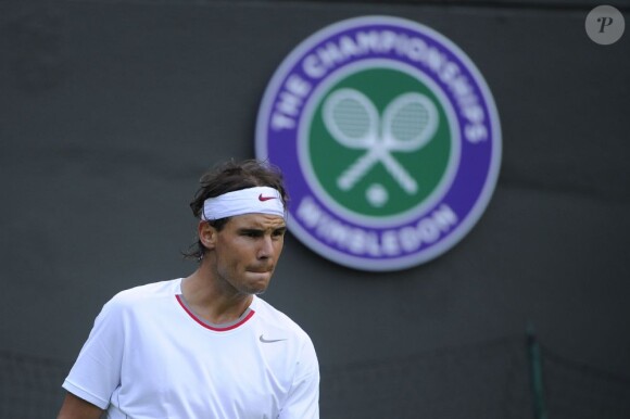 Rafael Nadal lors du premier tour de Wimbledon au All England Lawn Tennis and Croquet Club de Londres le 24 juin 2013