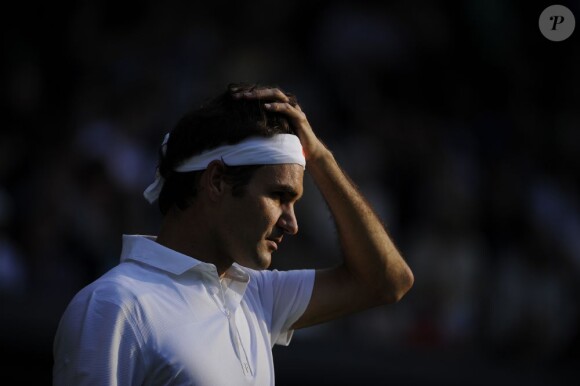 Roger Federer lors de son élimination à Wimbledon le 26 juin 2013