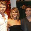 Liam Hemsworth, Jennifer Lawrence et Sam Claflin présentent le film Hunger Games : L'Embrasement à Cannes, le 18 mai 2013.