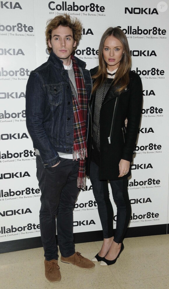 Sam Claflin & Laura Haddock à Londres le 12 février 2013.