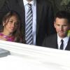 Lionel Messi et sa compagne Antonella Roccuzzo à Barcelone, le 13 juillet 2013.